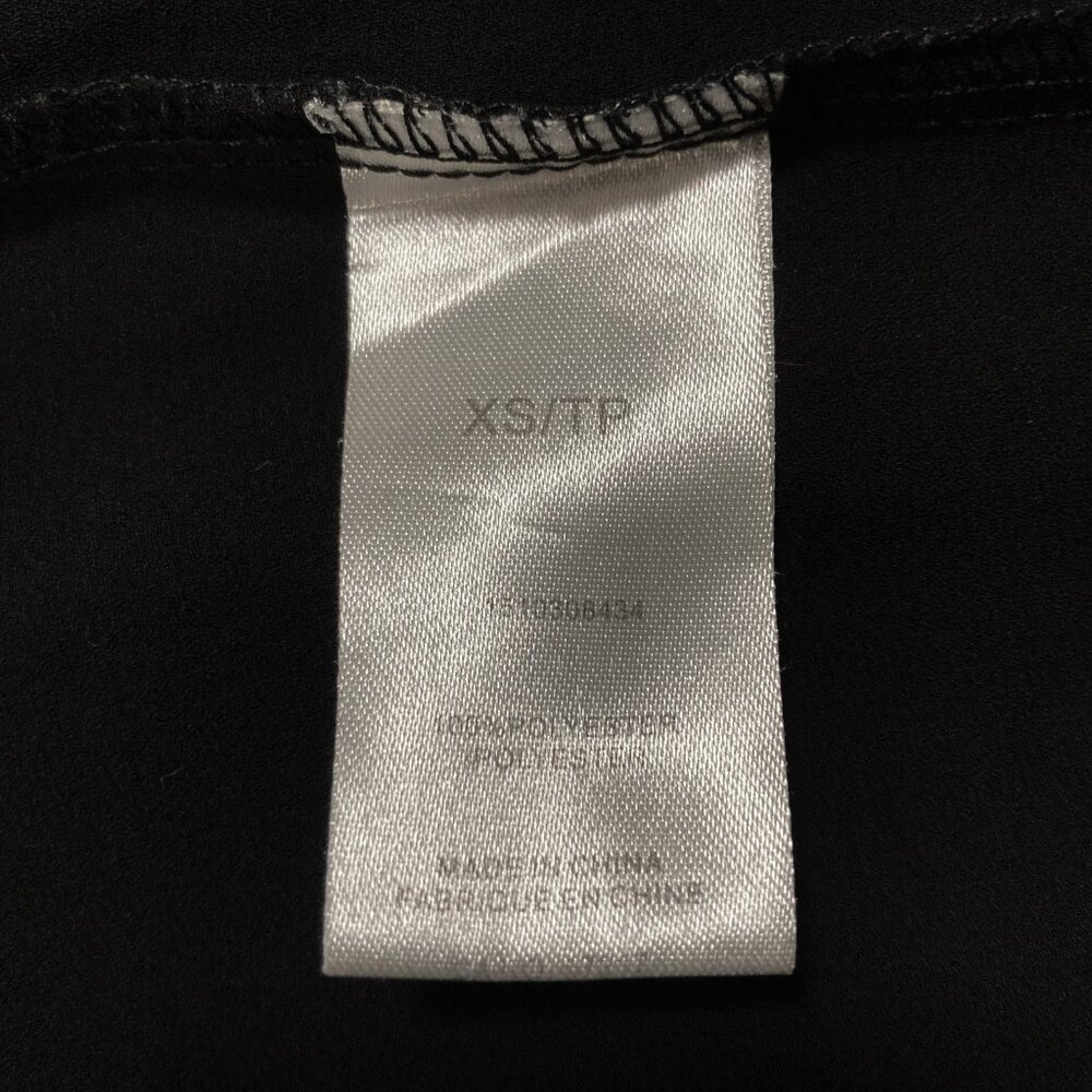 WAREHOUSE ONE Black semi-sheer shirt with silver tone grommets ~ XS SMALL top - Picture 11 of 14